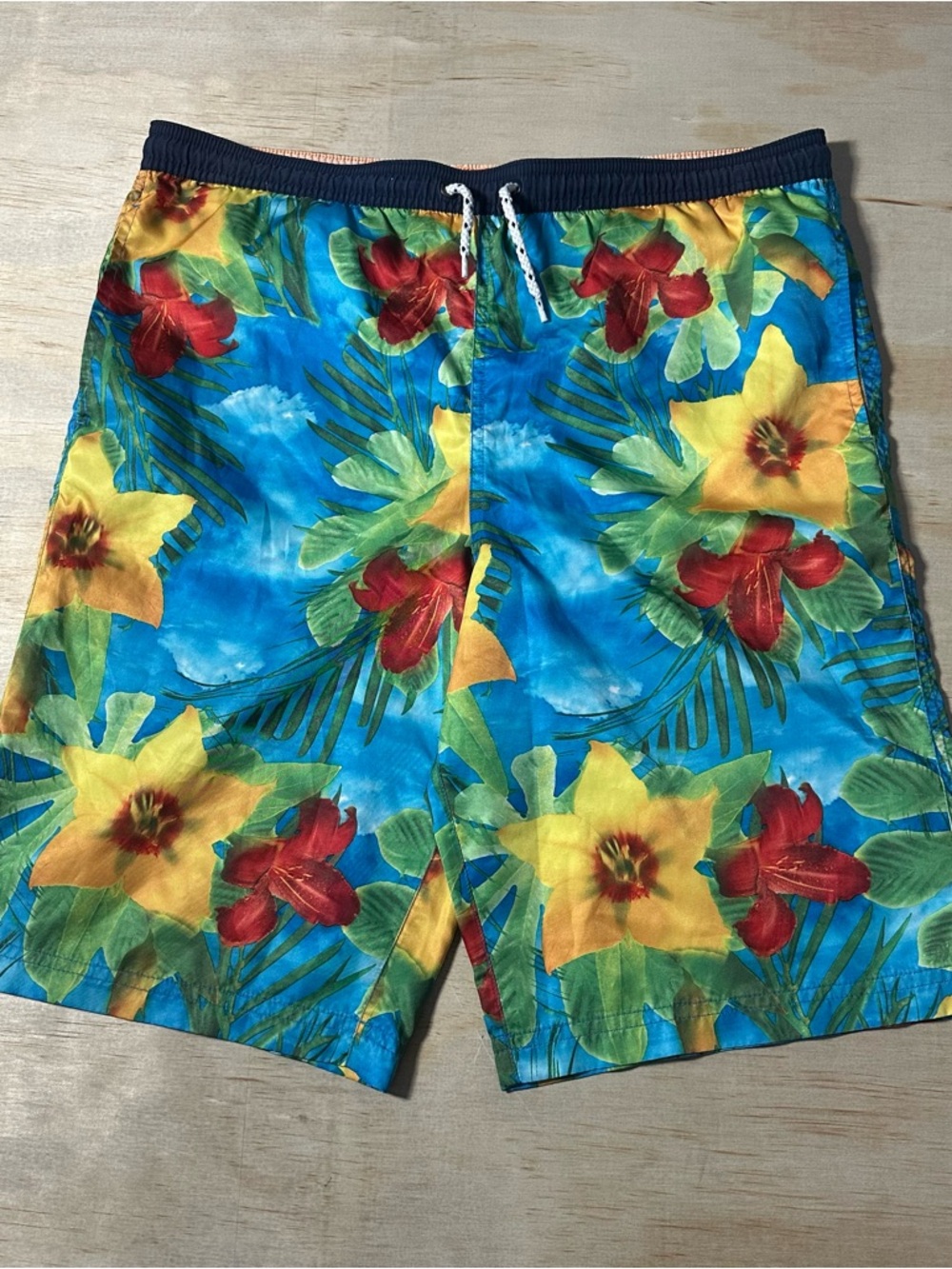 Vtg Tommy Hilfiger Shorts Men’s M Floral 90s Colorful Board Swim Trunks Hawaiian
